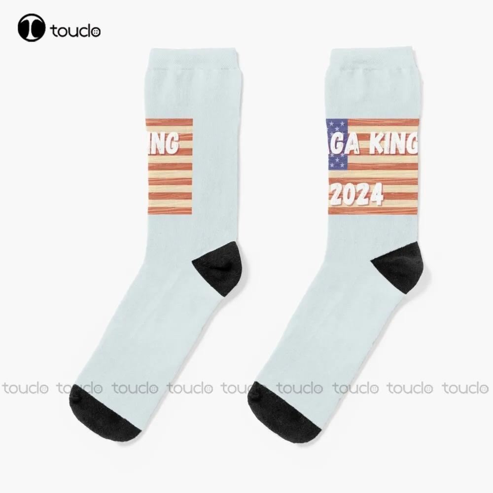 Maga King 2024: The Return Of Maga King Trump Socks American Flag Socks Men Christmas New Year Gift Street Skateboard Socks Art