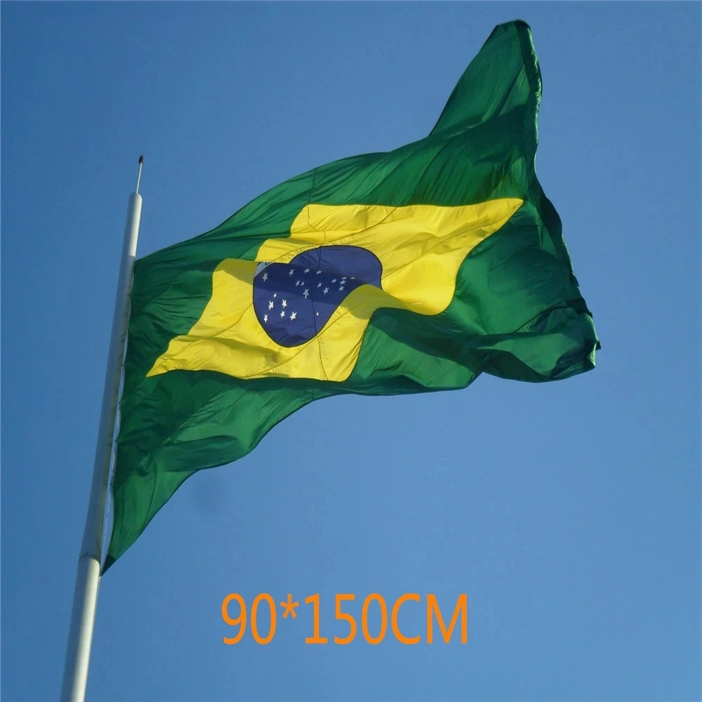 90x150CM Brazil 3Ftx5Ft Flag Brazilian Football Cheerleader Flag Custom Super-Poly Indoor/Outdoor Decor National Flag Banner