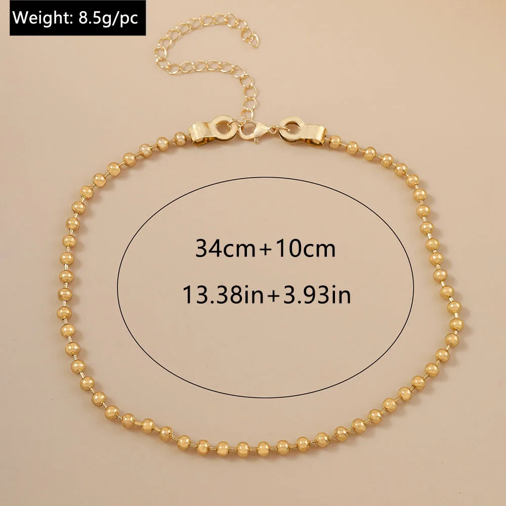 Aihua Neue Damen Kpop Einfache Perlen Halsband Halskette Gold Farbe frauen Hals Kette Hochzeit Schmuck Auf Den Hals Kragen geschenke – Detail 18