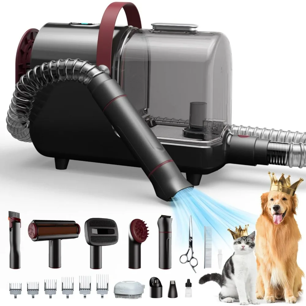 

Dog Hair Vacuum, Pet Grooming Kit, 99% Pet Hair Removal, 3.5L Capacity, 16 Grooming Tools for Dogs, Cats & More, Home Cleaning