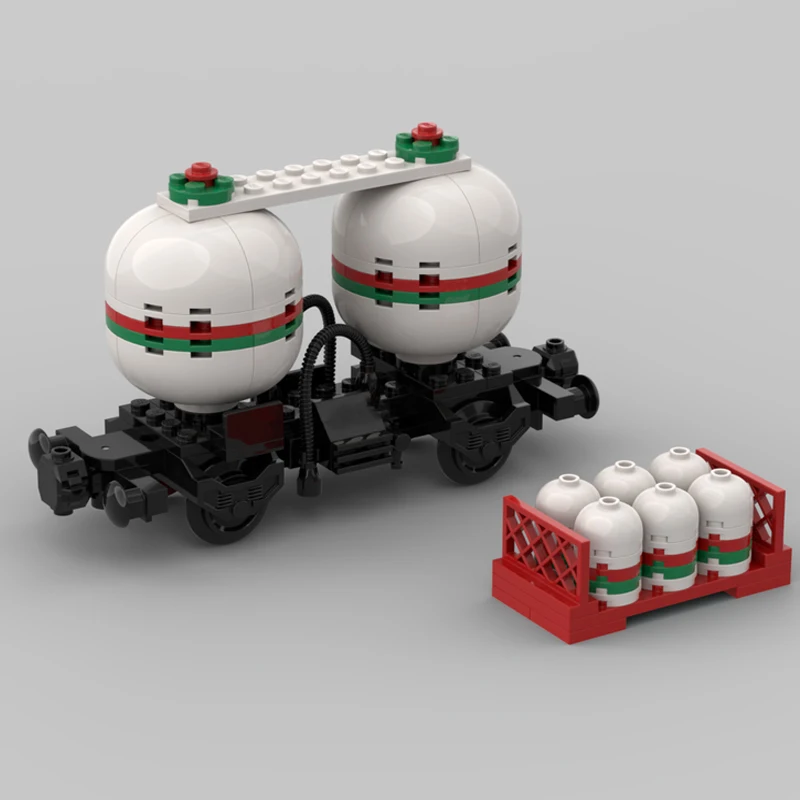 Baru 109 Buah MOC Kota Industri Shell Oktan Rel Tanker Mobil Gerobak Kereta Model DIY Ide Kreatif Mainan Anak Hadiah Teknologi Blok