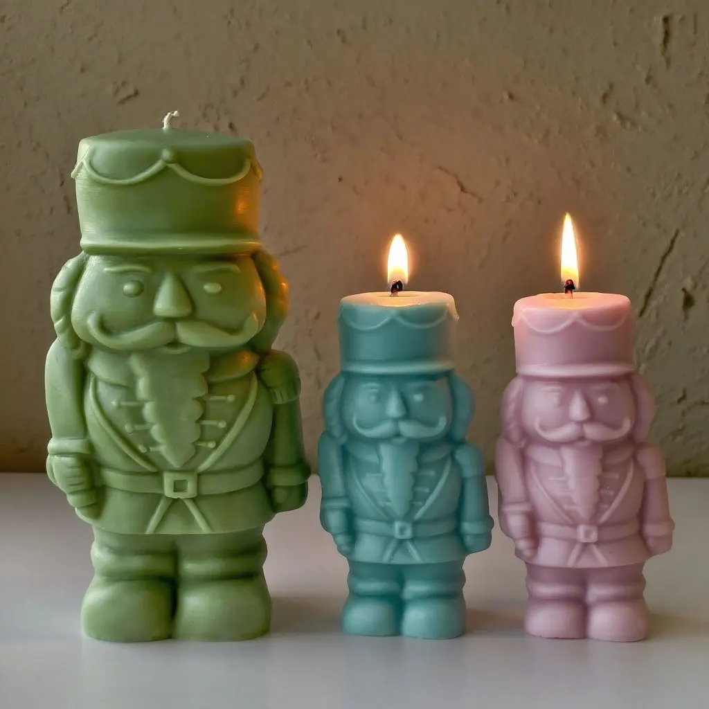 Shorty Nutcracker Statue Silicone Candle Mold Christmas Decor Silicone Mold Dinner Soy Wax Silicone Mould Christmas Ornaments