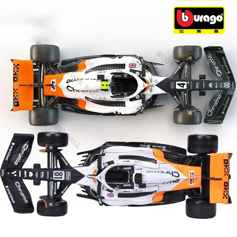 Bburago 1:43 MCL60 Monaco Grand Prix MCL60 Singapore Mclaren 4# Lando Norris 81# Oscar Piastri Alloy Miniature Diecast Model Toy