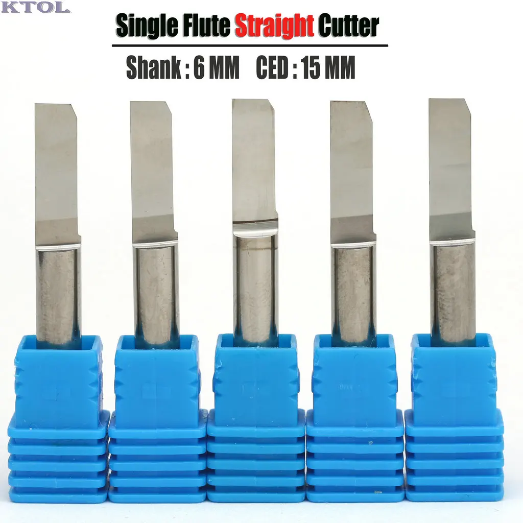 6x15mm Half Straight Router Bits Cutter, 5pc/lot CNC Cutting Router Tools Tungsten Steel Solid Carbide Bits Set for Woodworking