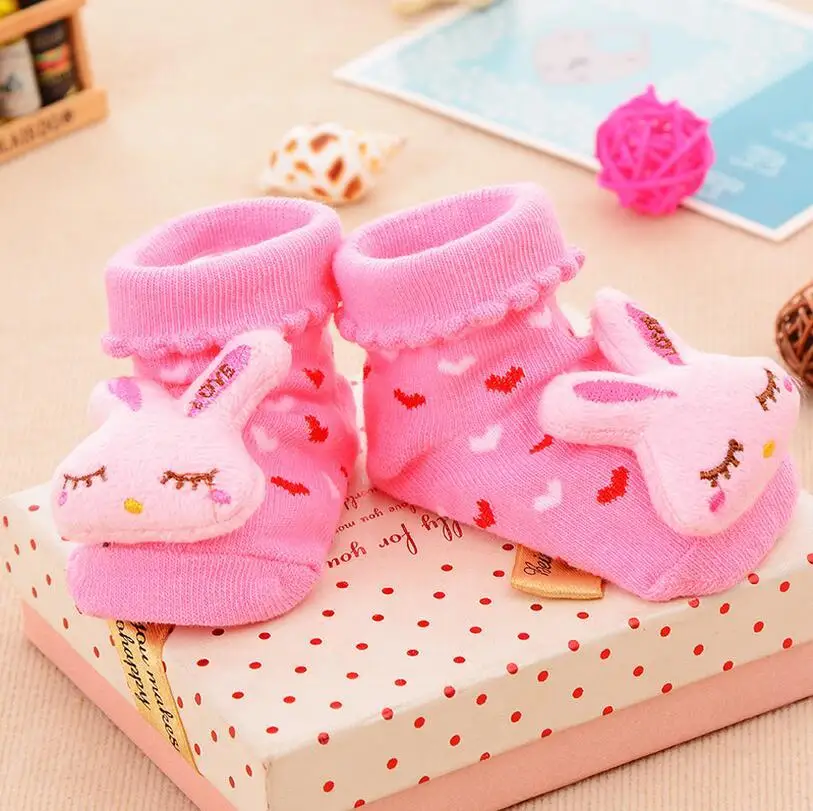 Calcetines de goma antideslizantes para bebés, pantuflas de juguete, niñas y niños, accesorios para recién nacidos, animales, ropa de regalo