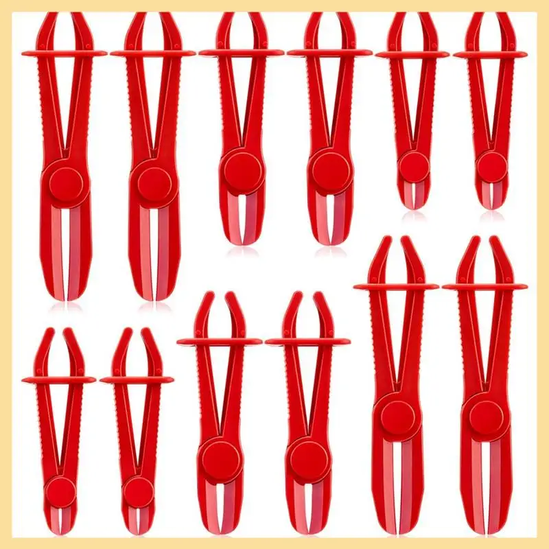 

12 Pcs Hose Clamp Pliers Hose Pinch Off Pliers Hose Pliers Fuel Line Clamp Pinch Clamp Tool Red, 3 Sizes