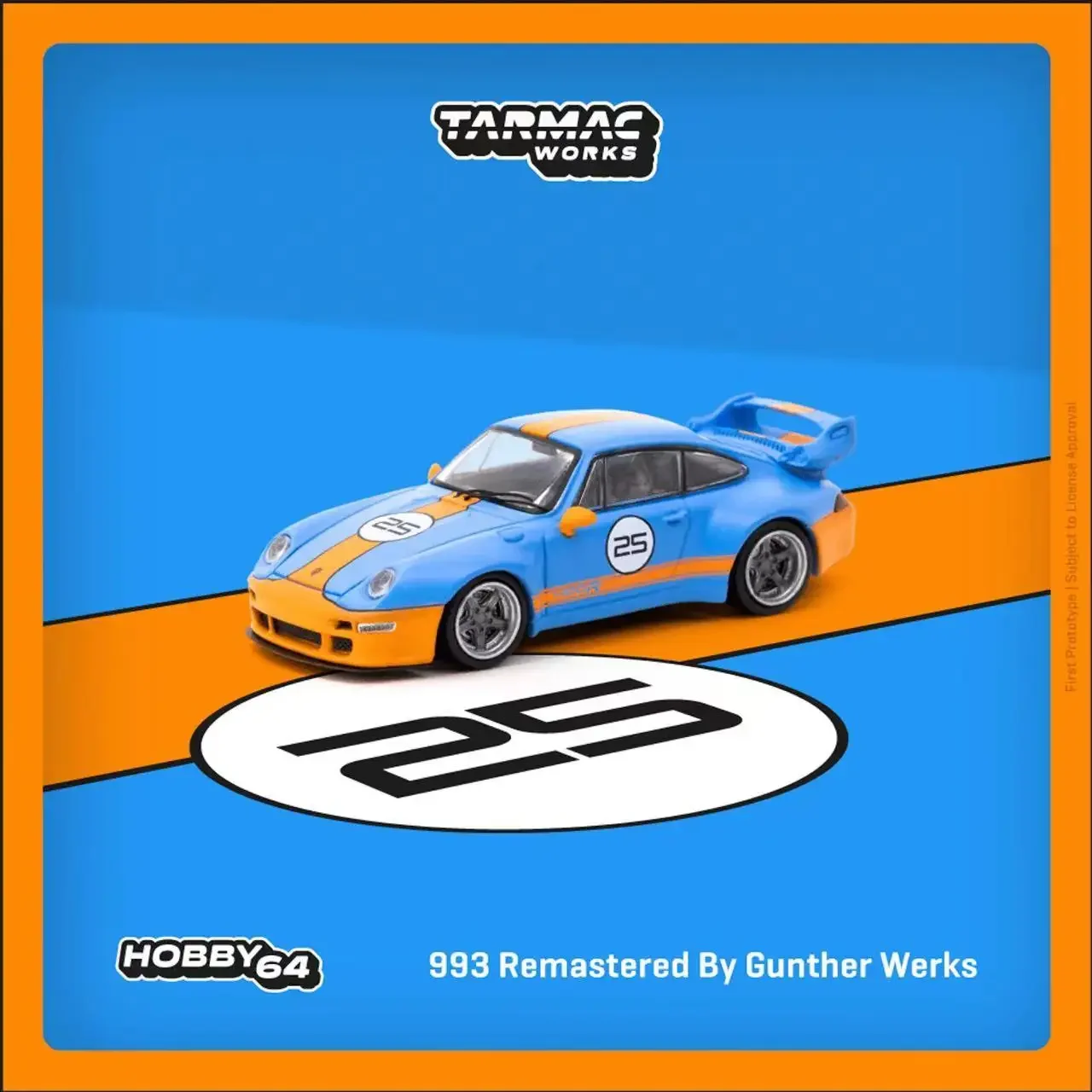 TW In Stock 1:64 993 Remastered Gunther Werks Blue Orange Diecast Diorama Car Model Collection Miniature Toys Tarmac Works