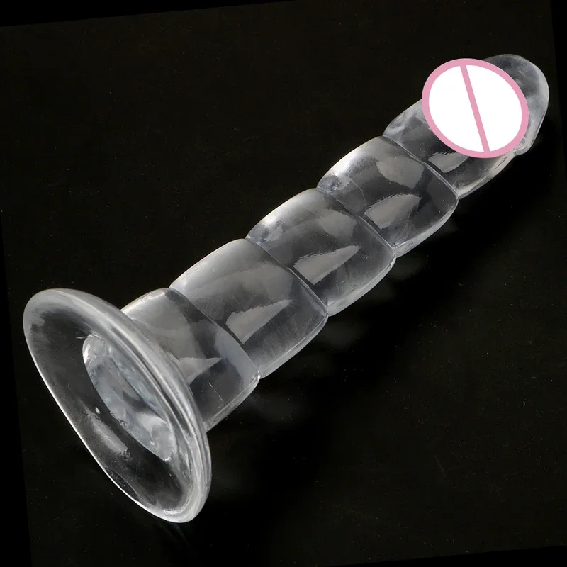 175mm transparent dildos for women vaginal G-spot anal plug suction Crystal realistic penis female masturbator sex toys adult 18