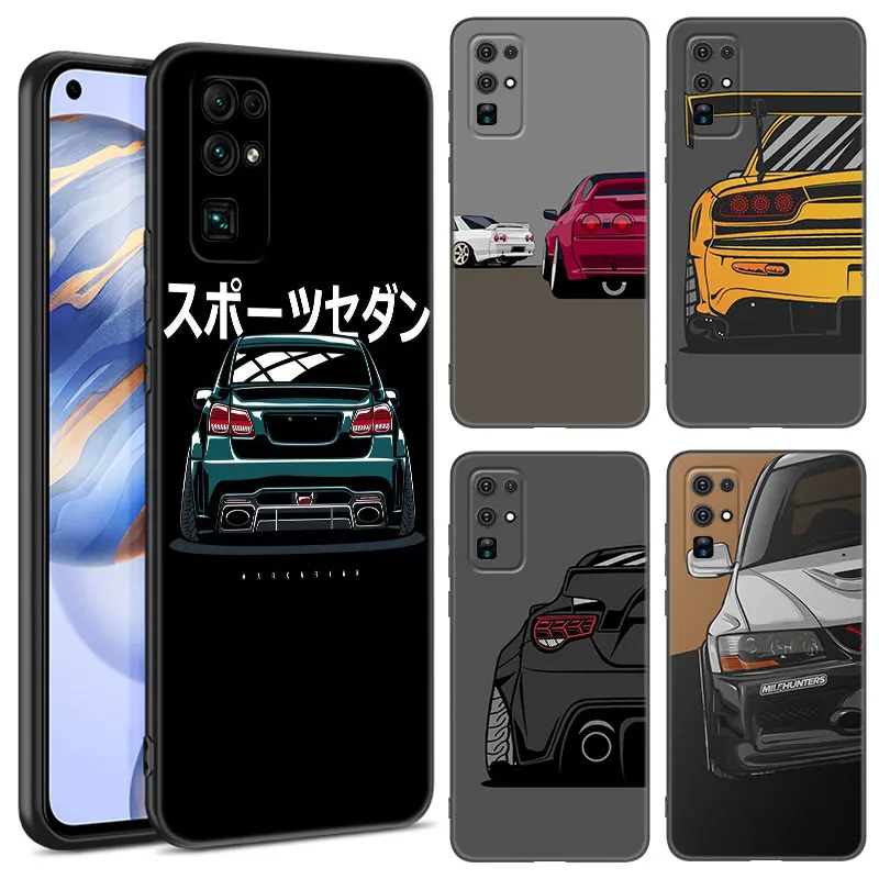 Cartoon Car Tail Light Phone Case For Huawei Honor 70 90 Lite X40 GT X50 i X5 Plus X6A X6S X7A X8A X8B X6 X7 X8 X9 4G X9A X9B 5G