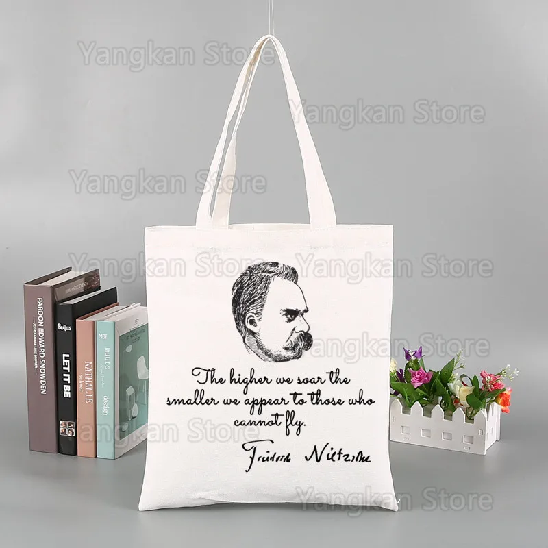 

God Is Dead Friedrich Nietzsche Nihilist Korea Ulzzang Shopper Bag Print Canvas Tote Bag Handbags Women Bag Picnic bags