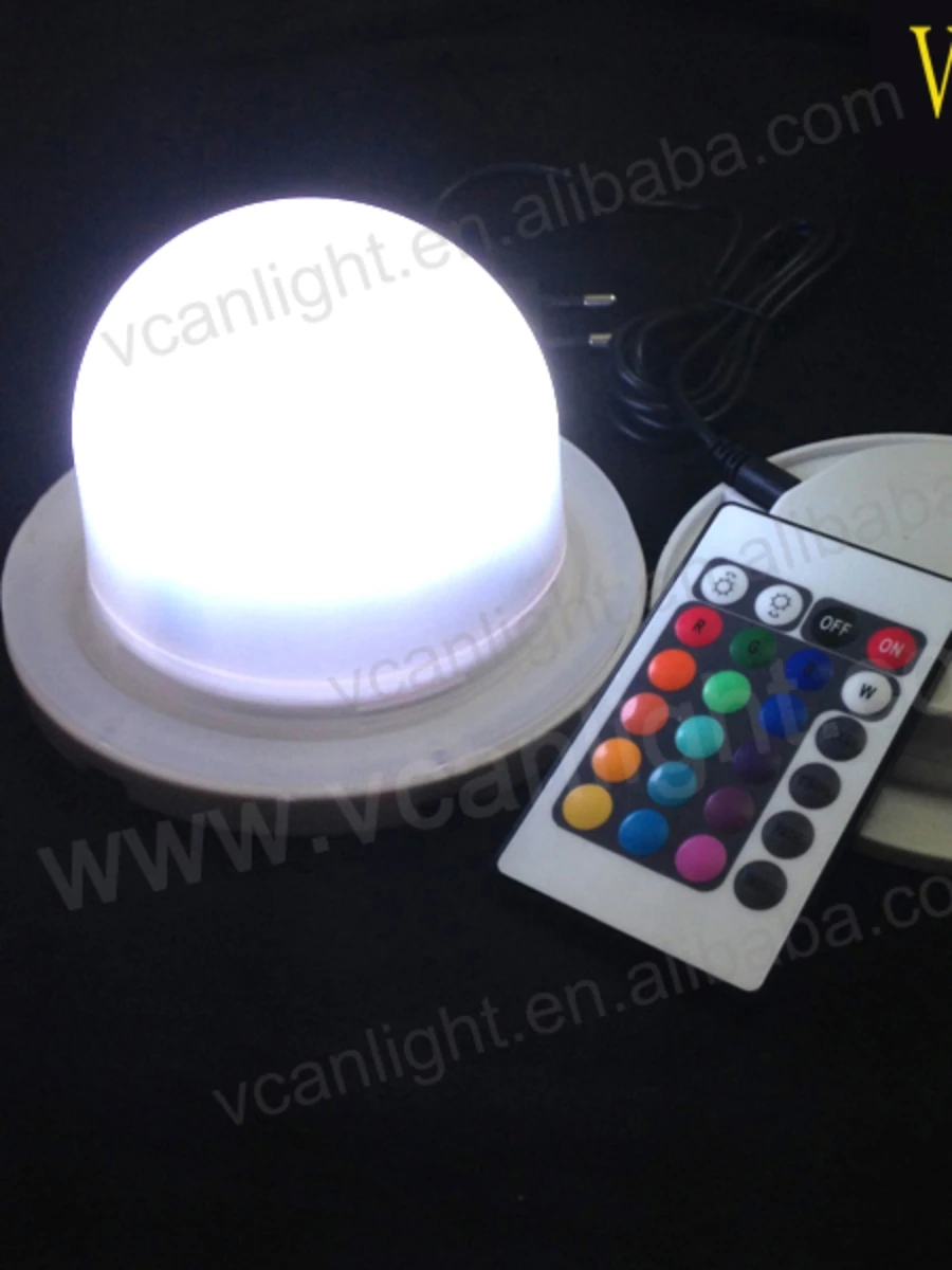 12cm induction charge waterproof colours changing wireless led lighting control system for event or wedding