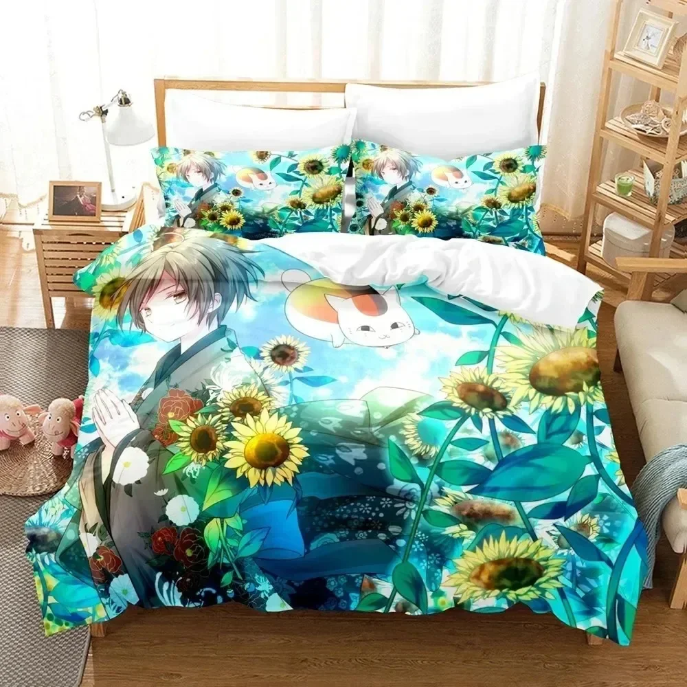 Natsume's Book of Friends Anime Bedding Set Bedroom Soft Modern Bedspreads Comefortable Duvet Cover Quilt Cover And Pillowcase
