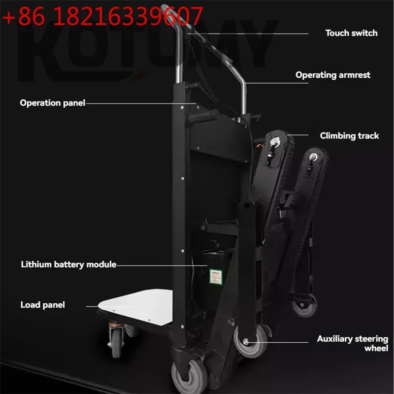 YAO Electric Stair Climbing Car for 400KG Home Improvement Crawler Type up down Stair Climber Vehicle Flat Truck Staircase Tool