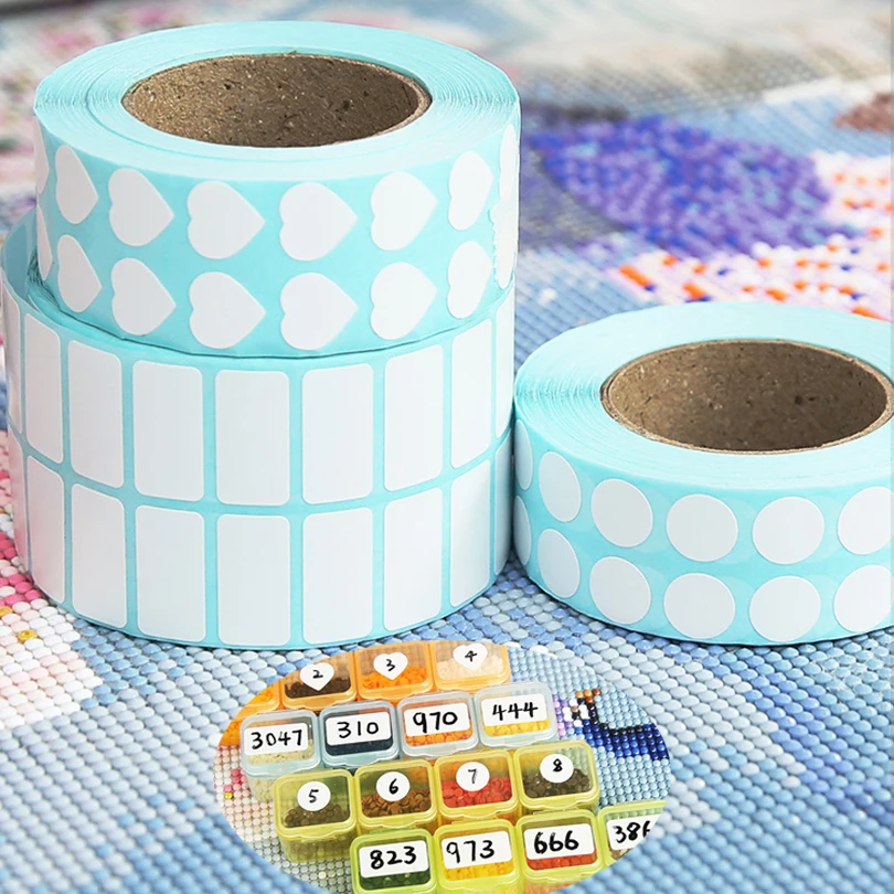 3000dots Diamond Painting Classification Storage Distinguish White Label Stickers Diamond Painting Blank Self-adhesive Sticker