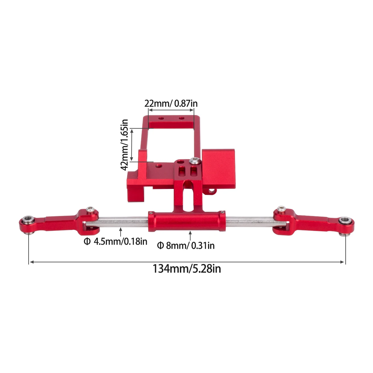 CNC BAT Servo Mount With Simulation Hydraulic Steering Kit for 1/10 RC Crawler Car SCX10 III AR45F Portal Axle LCG Chassis DIY