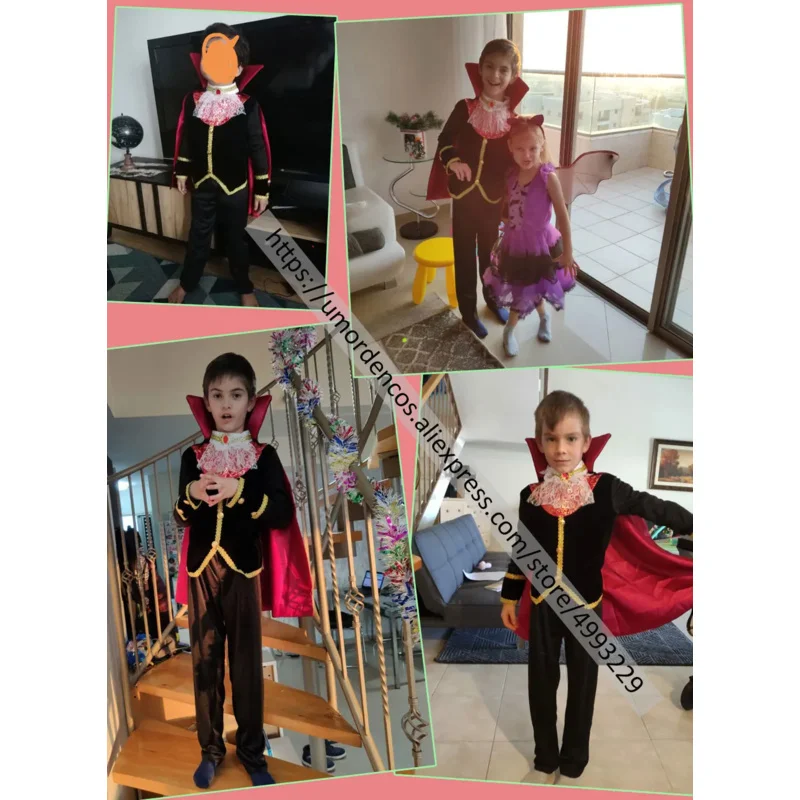 Kids Child Scary Gothic Boys Vampire Dracula Costumes Halloween Purim Carnival Role Play Horrible Party Dress Up Umorden