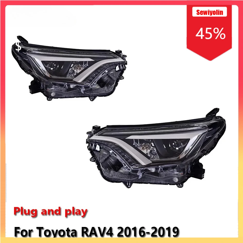 

Автомобильные светодиодные фары, автомобильные детали для Toyota RAV4 2016-2019, противотуманные DRL, стоп-сигнал, указатель поворота, Plug and Play