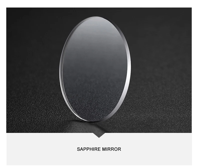 ساعة LOBINNI للرجال أوتوماتيكية 43 ملم ساعة يد ميكانيكية مربعة فاخرة مرآة ياقوت مضيئة لتاريخ الأسبوع