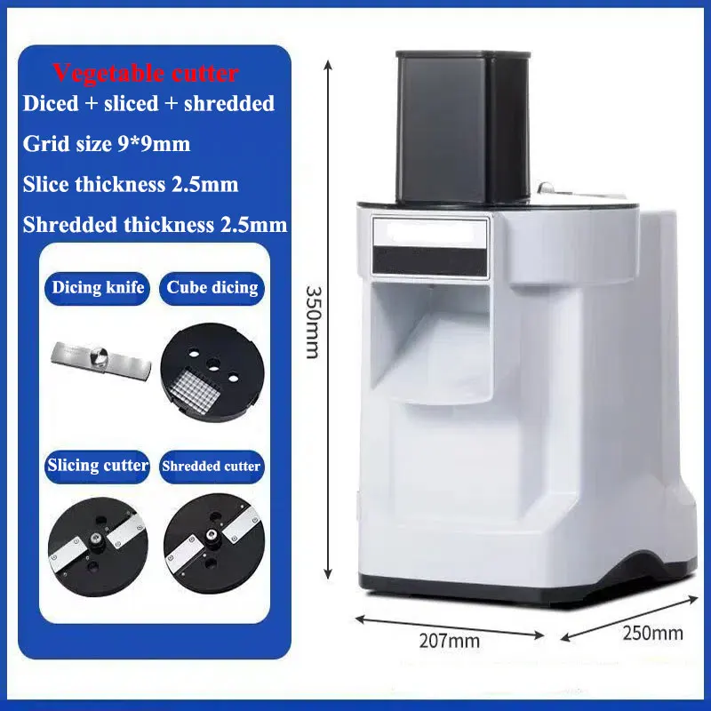 HomeWise K8600 قطاعة الخضراوات الكهربائية تقطيع التقطيع صانع التكعيب منتج أغذية مع 3 شفرات قطاعة متعددة الوظائف