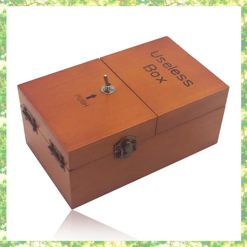 Eco-Friendly-2X Een nutloze doos met verrassingen Houten nutloze doos Volledig gemonteerd voor volwassenen en kinderen Donkere houtkleur