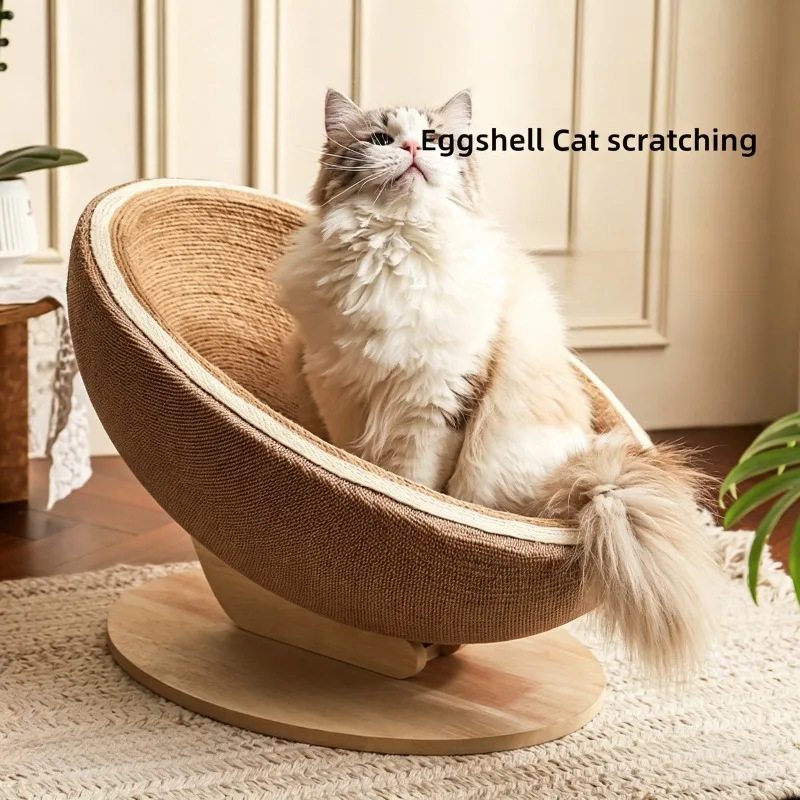 Cat Toys Wear-Resistant Durable Hemp Rope Cat Scratcher Bed 2-in-1 Large Claw Grinding Bowl Cat House Scratcher