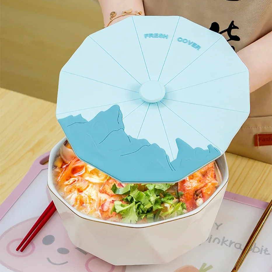 4 Sizes Reusable Silicone Lids Microwave Splatter Cover Heat Resistance Food Suction Lids Cups Bowls Plates Pots Seal Cover