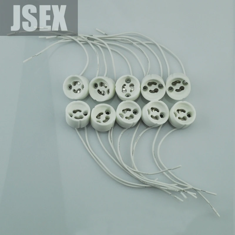 10PCS LED Strip Connector GU10 Socket For Halogen Ceramic Light Bulb Lamps Holder Base Wire Connector lamp holder