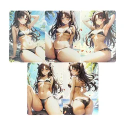 5Pcs/set Diy Self Made Fate/stay night Tohsaka Rin Swimsuit Collection Card Refraction Color Flash Anime Cards Gift Toys