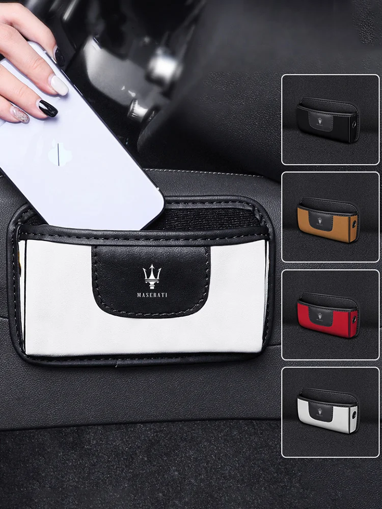 Car Sudue Storage Pocket Organizer Bag Seat Tidying Box For Maserati Ghibli Trofeo Levante Grantun Quattroporte GranCabrio GTS