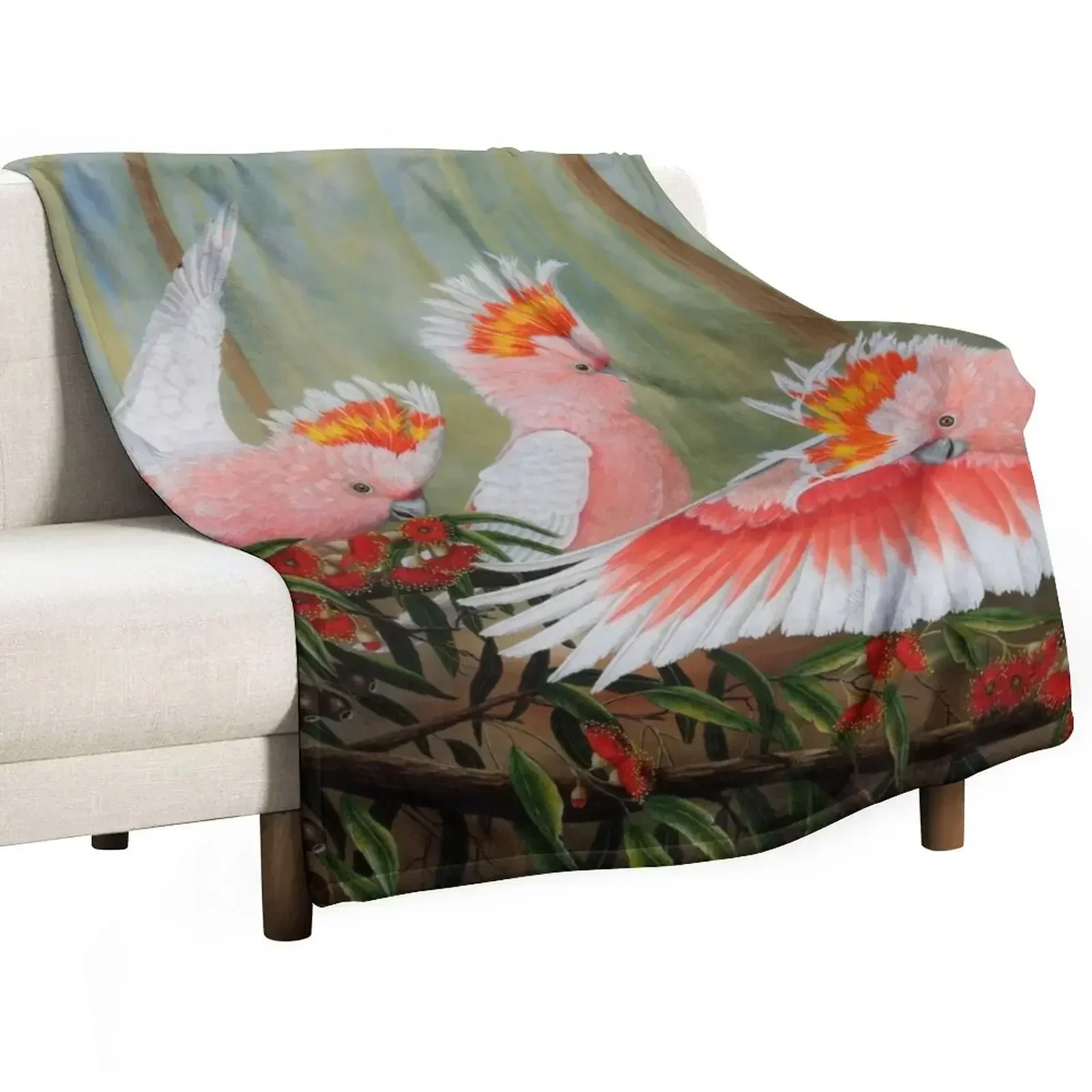 Major mitchells Australian parrots Throw Blanket Camping Nap Blankets