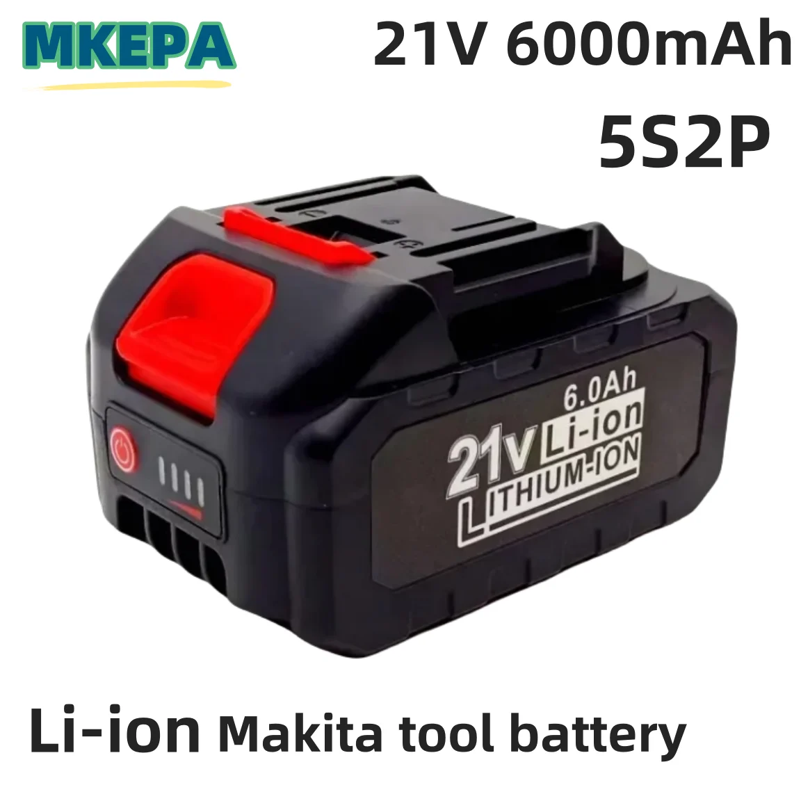 21V 6000mah fast charging lithium-ion battery eApplicable to Makita lectric tools,suitable for BL1850,BL1840,BL1440 (196391-6)