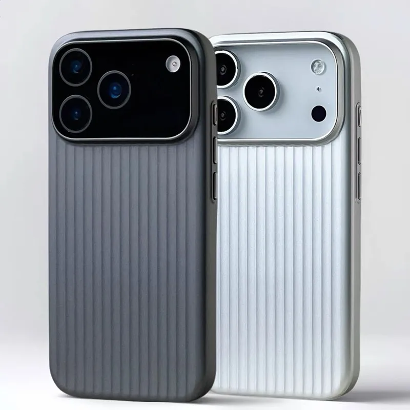 حافظة أمتعة ثلاثية الأبعاد فاخرة لهاتف آيفون 17 16 15 14 Pro Max Air مع زر AI شحن مغناطيسي غطاء كمبيوتر صلب غير لامع