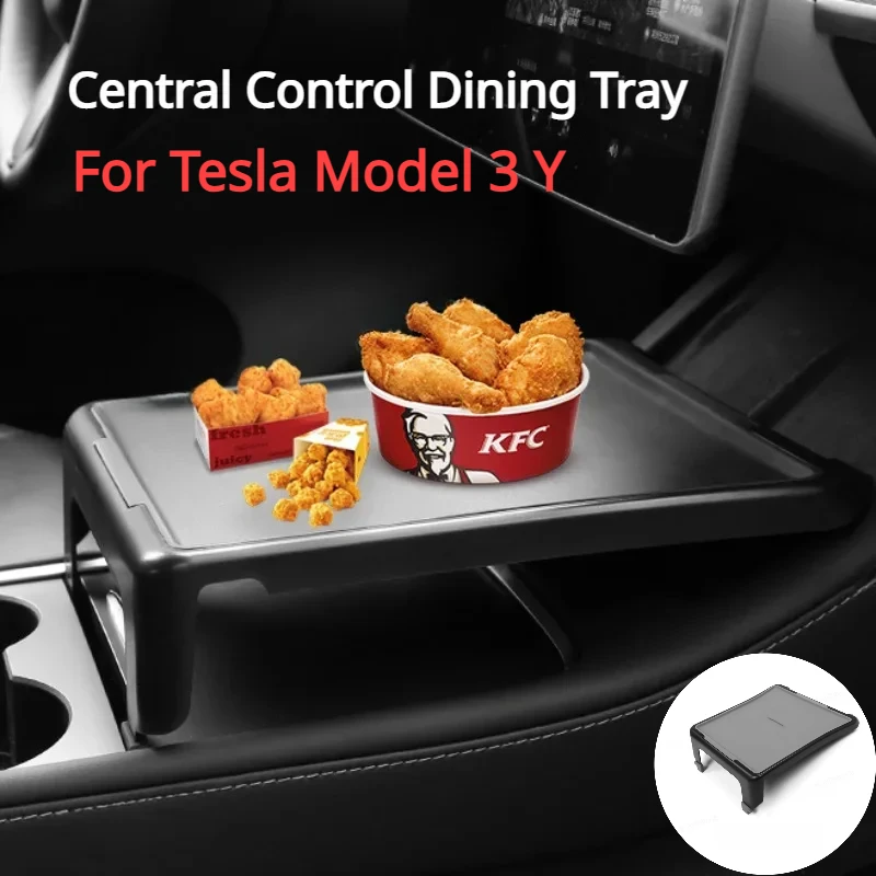 Central Control Dining Tray for Tesla Model 3 Y Car Mounted Center Console Drink Fast Food Table Holder Car Accessorie 2021-2023