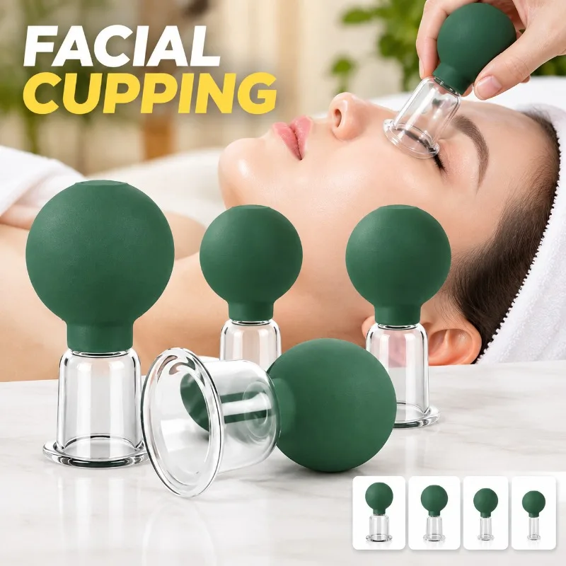 Household Vacuum Silicone Facial Beauty Cup Face Lifting Slide Cupping Jar Special Cupping Tool for Skin Infusion Facial Care