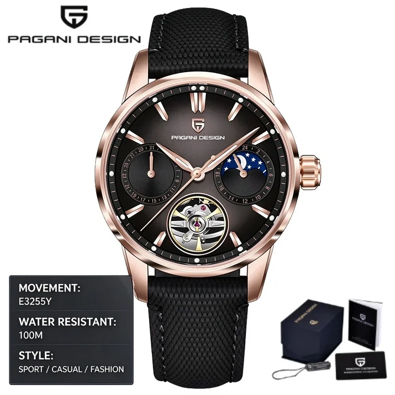 New Luxury PAGANI DESIGN Men Mechanical Watch Stainless Steel 10Bar Waterproof Luminous Male Daily Wristclock