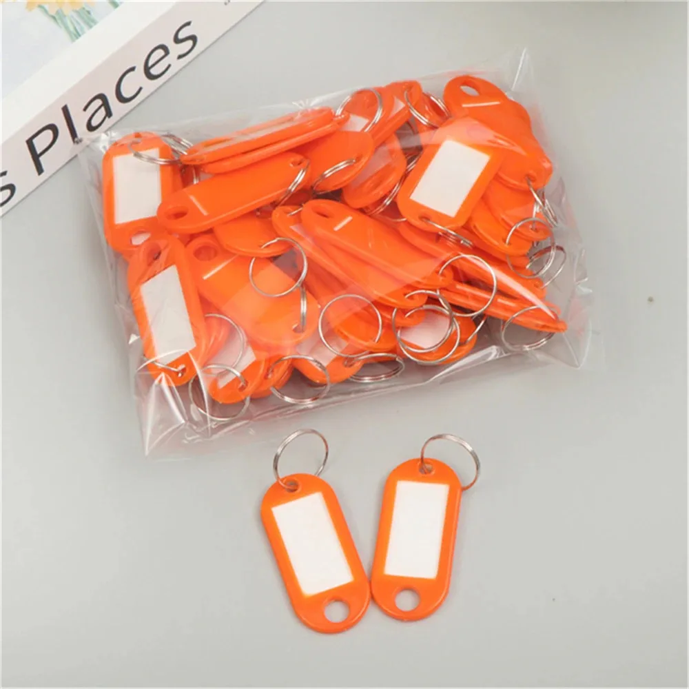 10/20/40 Stuks Kleurrijke Plastic Sleutelhanger Key Tags Label Genummerde Naam Bagagelabel Id Label Naamplaatjes met Split Ring