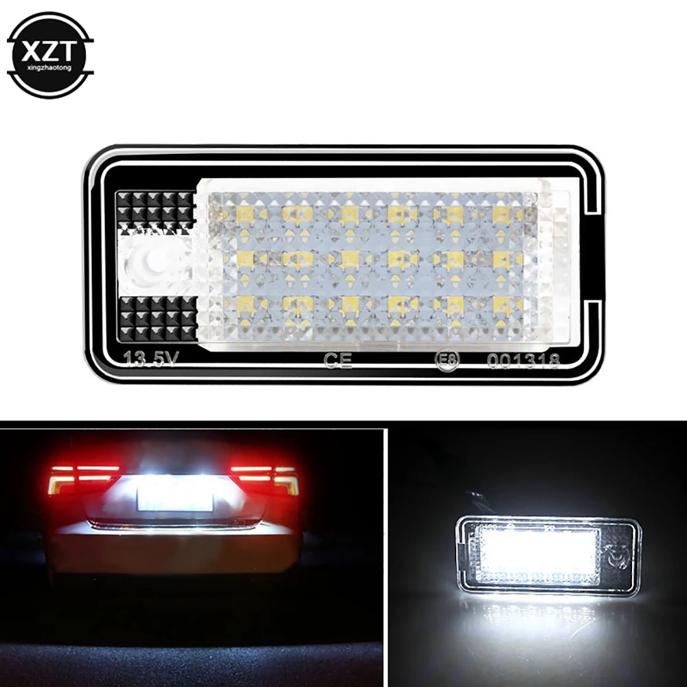 1 Pair License Plate Light 12V For Audi A3 S3 A4 S4 A6 C6 A8 S8 Q7 LED Light Car License Number Plate Light Lamp