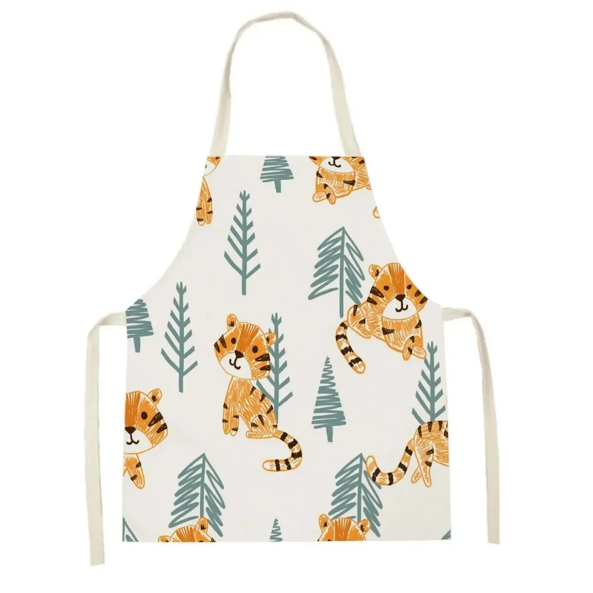 Cartoon Elephant Tiger Kitchen Apron Clean Cute Alligator Animal Aprons Home Cooking Baking Kitchen Women Baking Adult Kids Bib