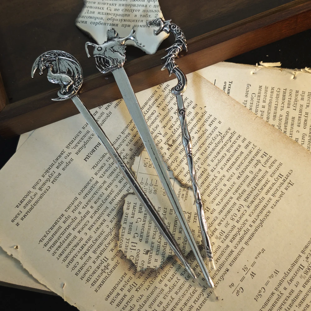 1pc Viking Retro Moon Flying Dragon Hair Stick Hairpin Trend