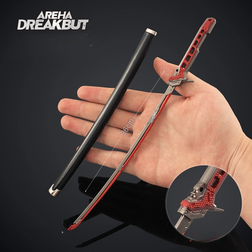 26 ซม.ใหม่เรนา เบรกเอาท์เกมอุปกรณ์ต่อพ่วงพร็อพโลหะพร้อมดาบดาบเดสก์ท็อปตกแต่งเครื่องประดับของขวัญวันเกิดของเล่น