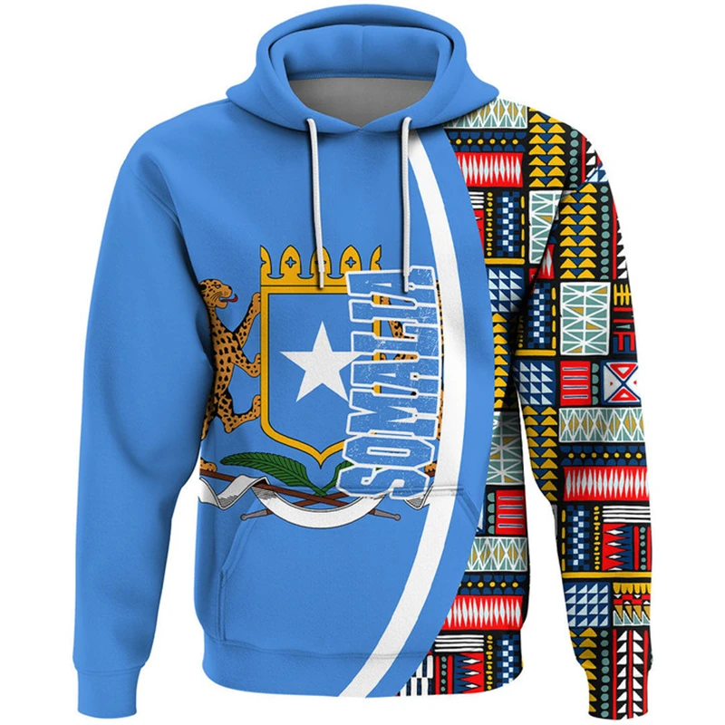 

Somalia Flag 3D Print Hoodies For Men Clothing Somali National Emblem Pattern Hooded Sweatshirts Casual Tracksuit Kids Pullovers