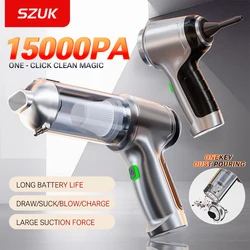 SZUK Car Vacuum CIeaner 15000Pa Wireless Mini Handheld Cleaning Machine Powerful Portable Blower Vacuum Cleaner for Car Home