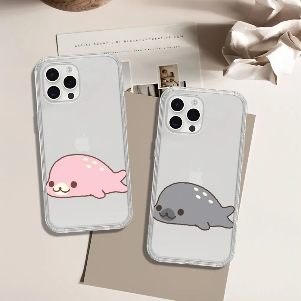 Casing ponsel Mamegoma lucu lucu untuk iPhone Mini Plus 11 13 12 14 15 8 Pro SE XR XS Max X cangkang transparan