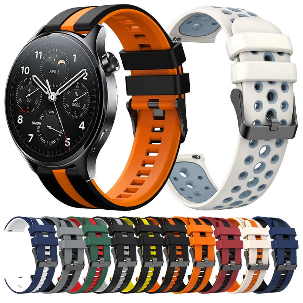 22mm Sports Silicone Watchband For Xiaomi Watch S1 Pro/S2 46mm 42mm Active/Mi Watch color 2 Band for Huawei GT4 GT3 2 Bracelets