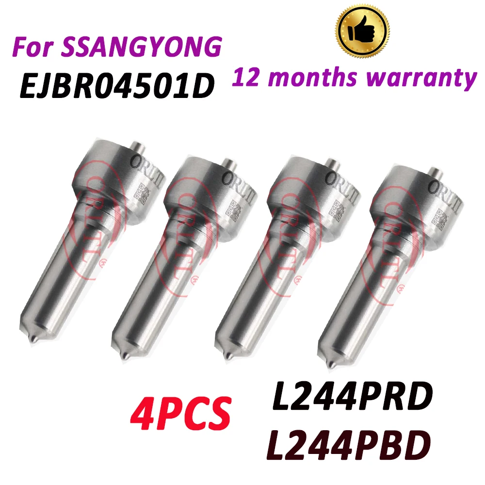 4PCS A6640170121 Nozzle L244PBD Diesel Fuel Injection Nozzle L244PRD for Ssangyong Kyron 2.0L Injector Assy EJBR04501D