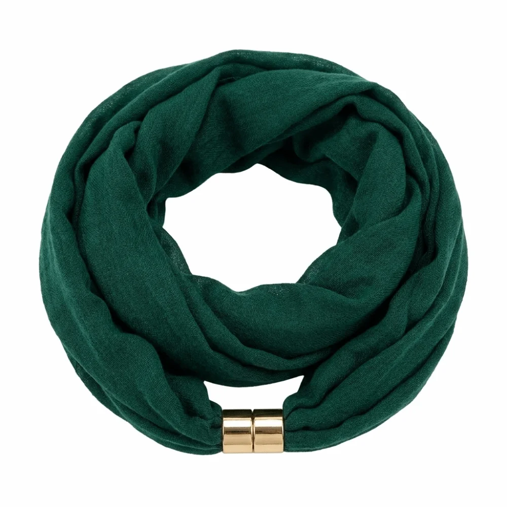 Wrinkle-Resistant Magnetic Buckle Scarf Soft Satin-Texture Premium Feel Neck Scarf Solid Color Lightweight Neck Warmer Gift