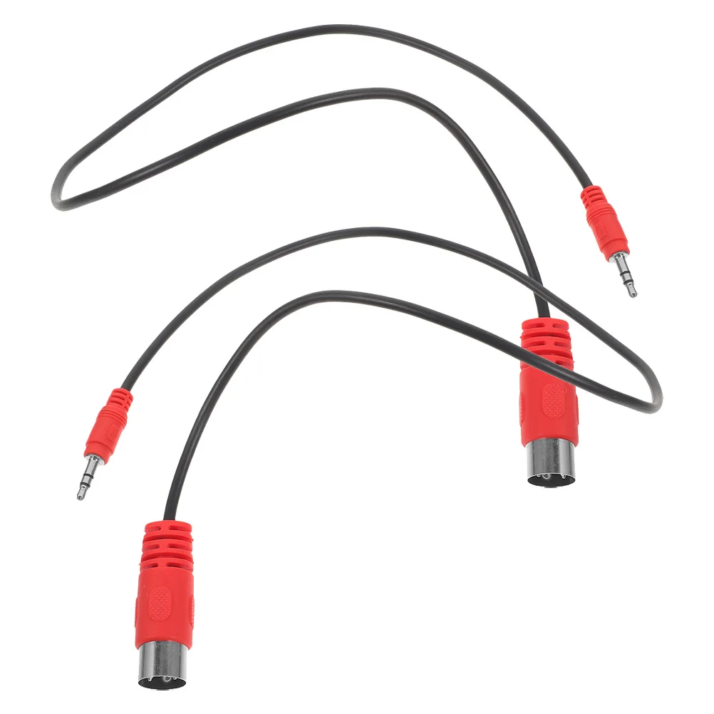 

2 Pcs Audio Adapter Cable Guitar Cord Eraphone Jack Converter Stereo Adaptor Copper Guitars