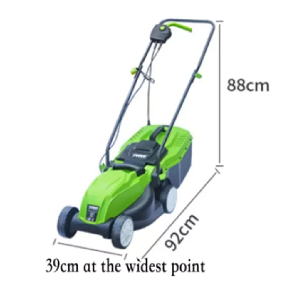 

1500w Factory Direct Plug Electric Lawn Mower Carton Box Motor Garden 220V Grass Cutting Machine Green 3 Years