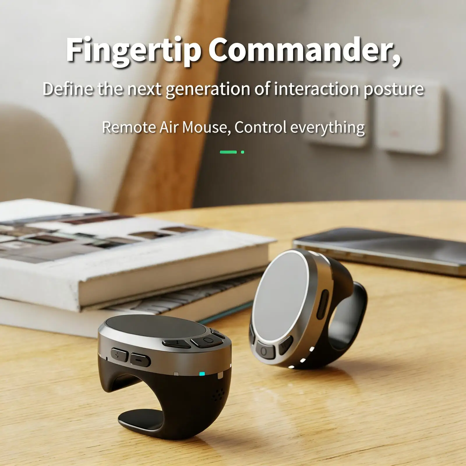 

Multifunctional Bluetooth Air Mouse Remote Controllr With Touch, Photo Take, Video Browse, E-book Page Turner, Volume Control