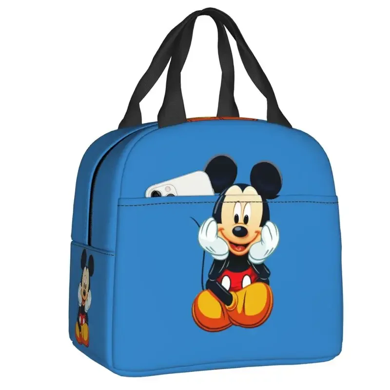 Mickey Mouse Insulated Lunch Bag Waterproof Thermal Cooler Lunch Box Women Children Food Container Tote Bags